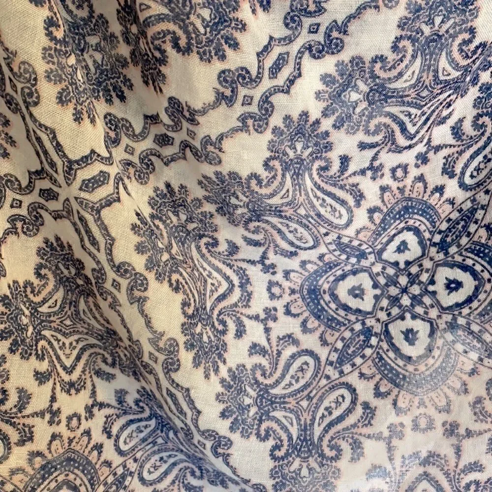 Classic medallion print fluffy, semi-sheer infinity scarf